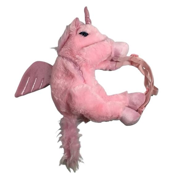 Funzone Unicorn Backpack Pegasus Pink Stuffed Plush 19” Sparkly Bag Glitter NWT - Picture 7 of 7